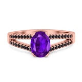 Oval Natural Stone Split Shank Ring