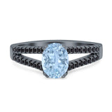 Oval Natural Stone Split Shank Ring