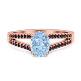 Oval Natural Stone Split Shank Ring