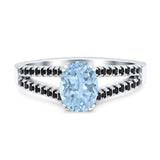 Oval Natural Stone Split Shank Ring