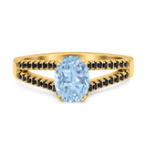Oval Natural Stone Split Shank Ring