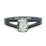 Oval Natural Stone Split Shank Ring