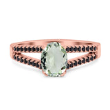 Oval Natural Stone Split Shank Ring
