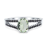 Oval Natural Stone Split Shank Ring