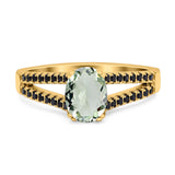 Oval Natural Stone Split Shank Ring