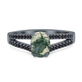 Oval Natural Stone Split Shank Ring