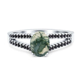 Oval Natural Stone Split Shank Ring