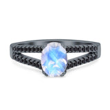 Oval Natural Stone Split Shank Ring