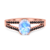 Oval Natural Stone Split Shank Ring