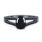 Oval Natural Stone Split Shank Ring