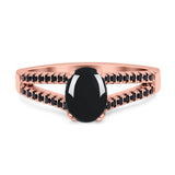 Oval Natural Stone Split Shank Ring