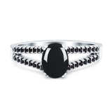 Oval Natural Stone Split Shank Ring