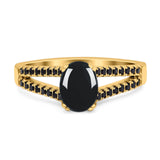 Oval Natural Stone Split Shank Ring