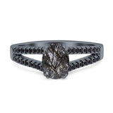 Oval Natural Stone Split Shank Ring