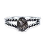 Oval Natural Stone Split Shank Ring