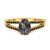 Oval Natural Stone Split Shank Ring