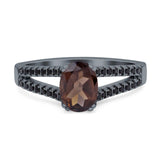 Oval Natural Stone Split Shank Ring