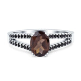Oval Natural Stone Split Shank Ring