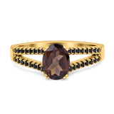 Oval Natural Stone Split Shank Ring