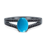 Oval Natural Stone Split Shank Ring