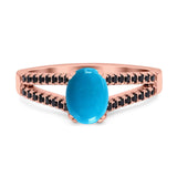 Oval Natural Stone Split Shank Ring