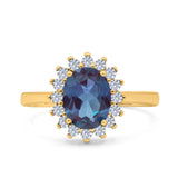 Art Deco Oval Natural Stone Floral Ring