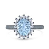Art Deco Oval Natural Stone Floral Ring