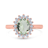 Art Deco Oval Natural Stone Floral Ring