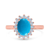 Art Deco Oval Natural Stone Floral Ring