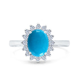 Art Deco Oval Natural Stone Floral Ring