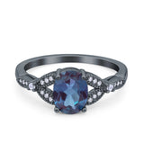 Oval Natural Stone Leaf Design Beaded Ring