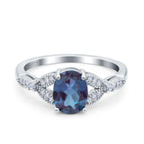 Oval Natural Stone Leaf Design Beaded Ring