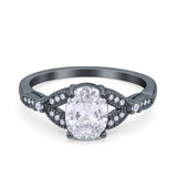 Oval Natural Stone Leaf Design Beaded Ring