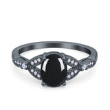 Oval Natural Stone Leaf Design Beaded Ring