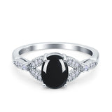 Oval Natural Stone Leaf Design Beaded Ring