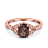 Oval Natural Stone Leaf Design Beaded Ring