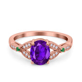 Oval Natural Stone Leaf Design Beaded Ring