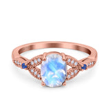 Oval Natural Stone Leaf Design Beaded Ring