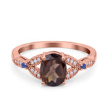 Oval Natural Stone Leaf Design Beaded Ring