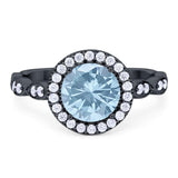 Round Natural Stone Halo Ring