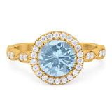 Round Natural Stone Halo Ring