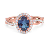 Oval Natural Stone Split Shank Twisted Ring