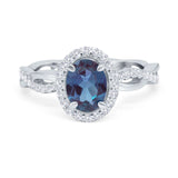 Oval Natural Stone Split Shank Twisted Ring