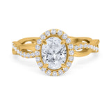 Oval Natural Stone Split Shank Twisted Ring