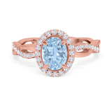 Oval Natural Stone Split Shank Twisted Ring