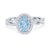 Oval Natural Stone Split Shank Twisted Ring