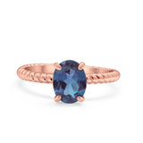 Oval Natural Stone Braided Twisted Ring