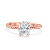 Oval Natural Stone Braided Twisted Ring