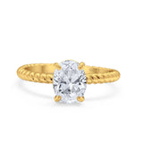 Oval Natural Stone Braided Twisted Ring