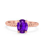 Oval Natural Stone Braided Twisted Ring